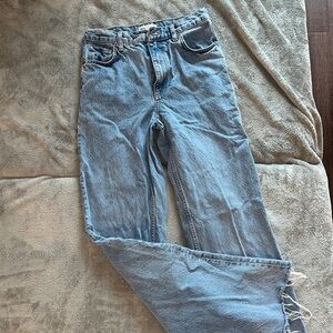 Zara Denim Straight Leg Jeans in Light Blue